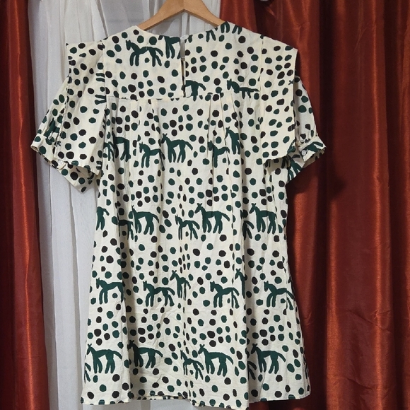 Beulah Green and Black Polka Dot Dress - Picture 6 of 7